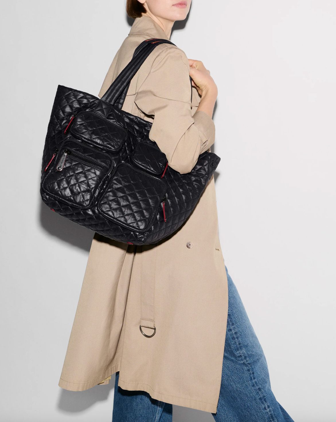 MZ Wallace Medium Metro Travel Tote in Black
