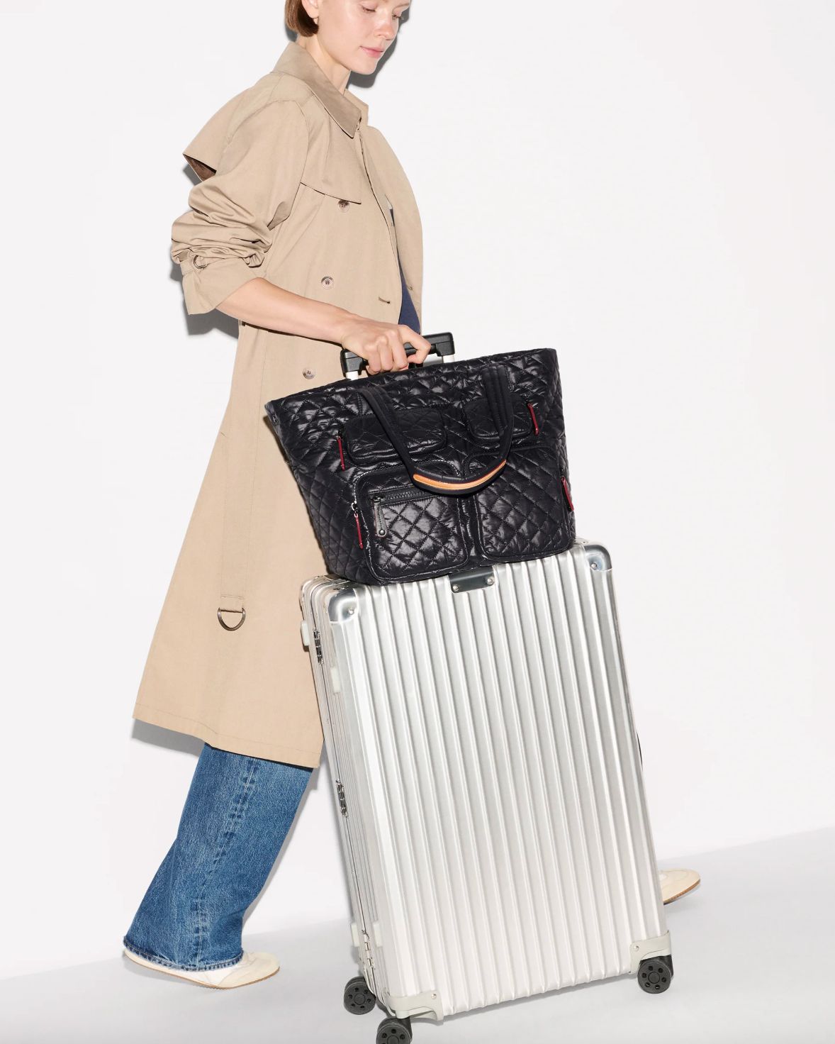 MZ Wallace Medium Metro Travel Tote in Black