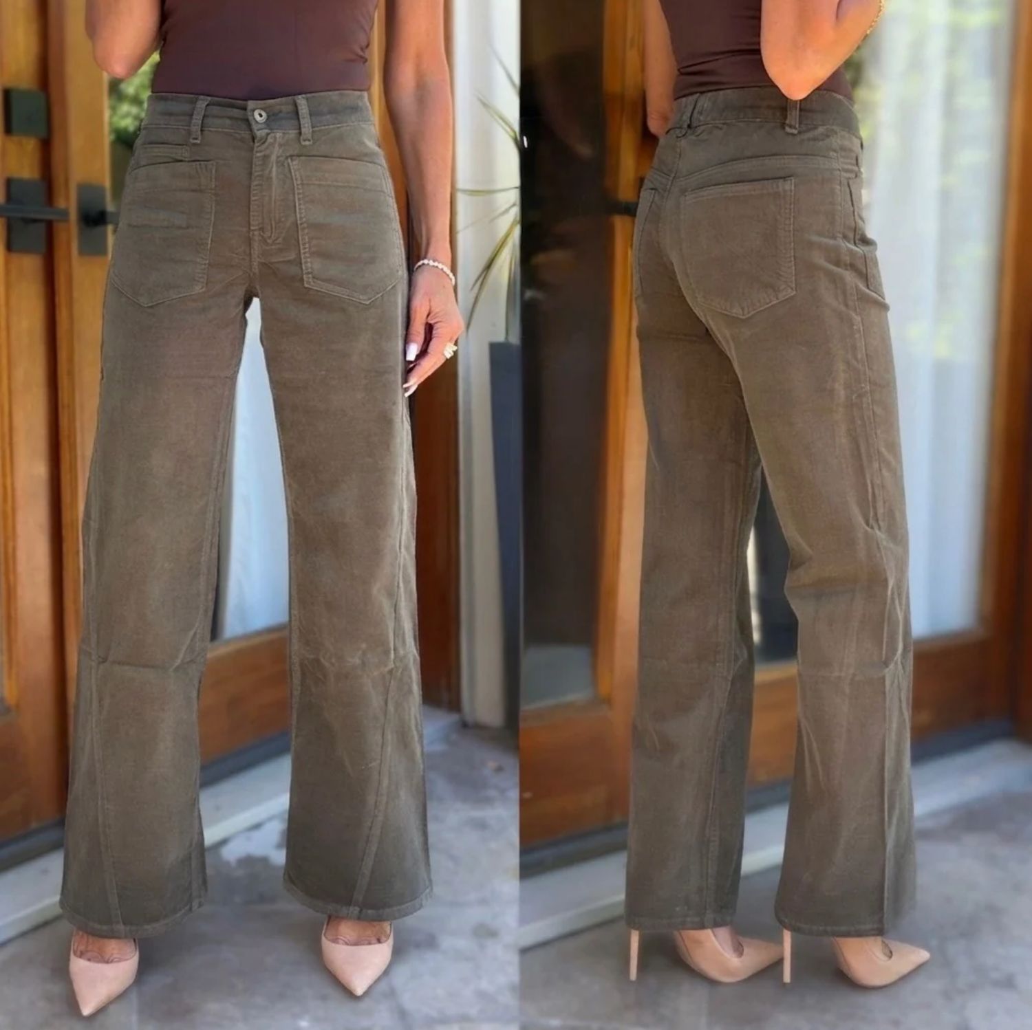 Bevy Flog Bailey Olive Velvet Cord