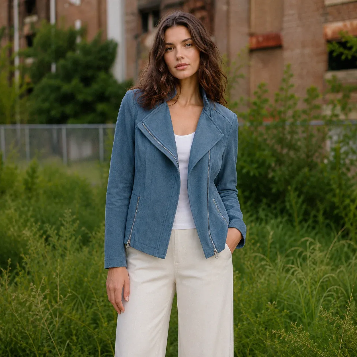 Clara Sun Woo Sueded Moto Jacket