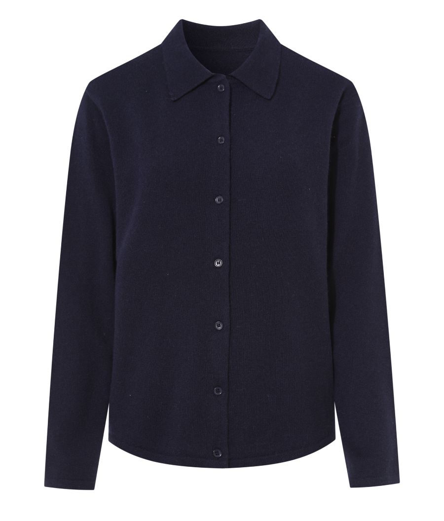One Grey Day Kadri Cashmere Dress Shirt in Navy