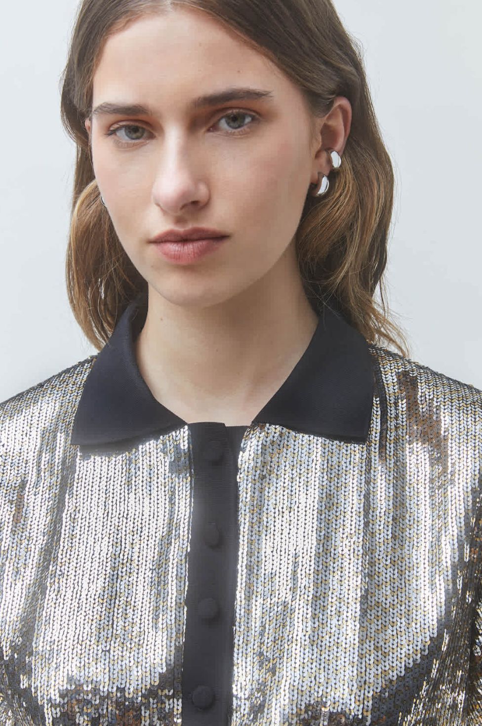 Suncoo Gold and Silver Sequin Top