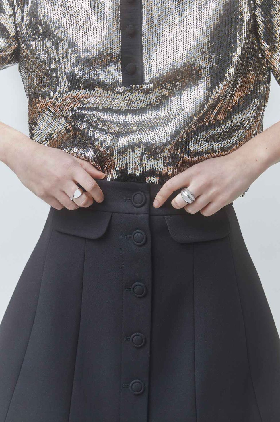 Suncoo Gold and Silver Sequin Top