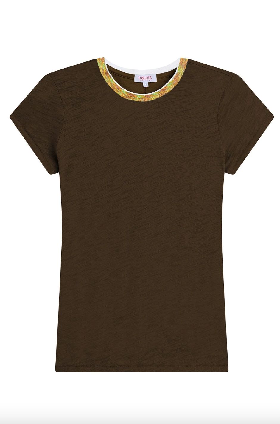 Goldie Iridescent Metallic Ringer in Coffee