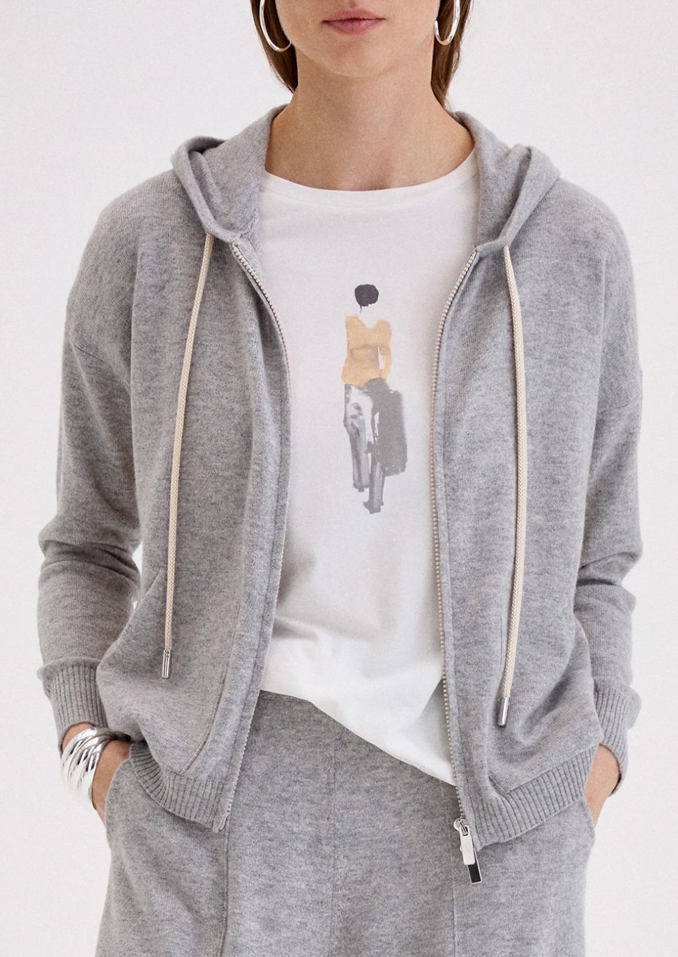 Biancalancia Cashmere Zip Up Hoodie
