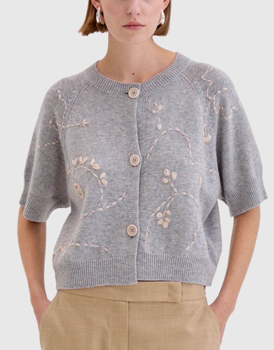 Biancalancia Flower Applique Cardigan