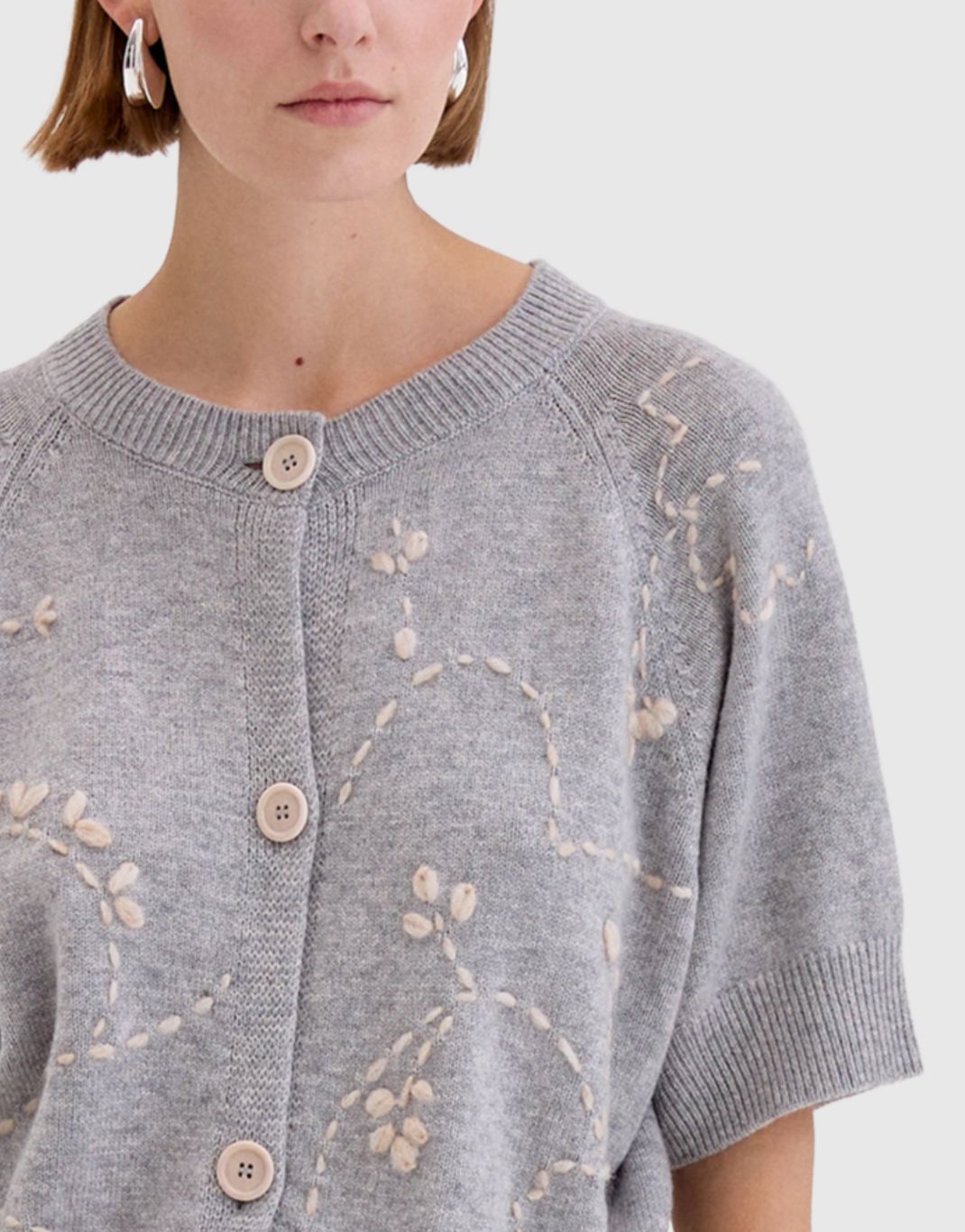 Biancalancia Flower Applique Cardigan