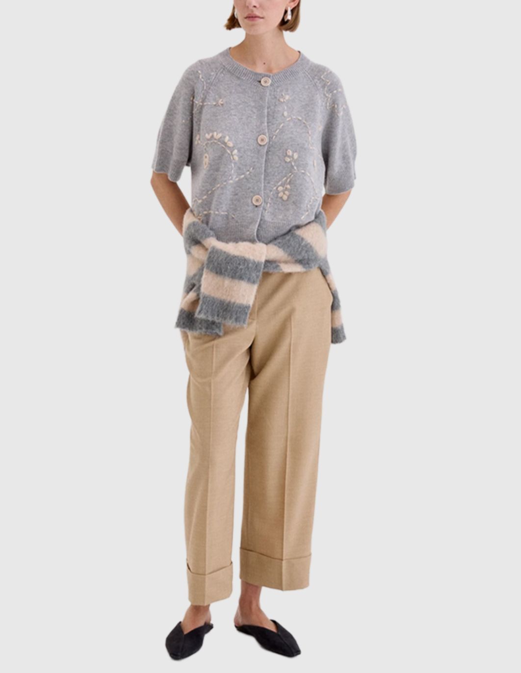 Biancalancia Flower Applique Cardigan