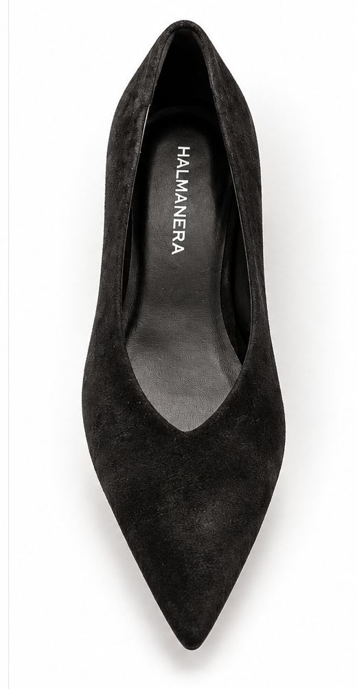 Halmanera Fern in Black Suede
