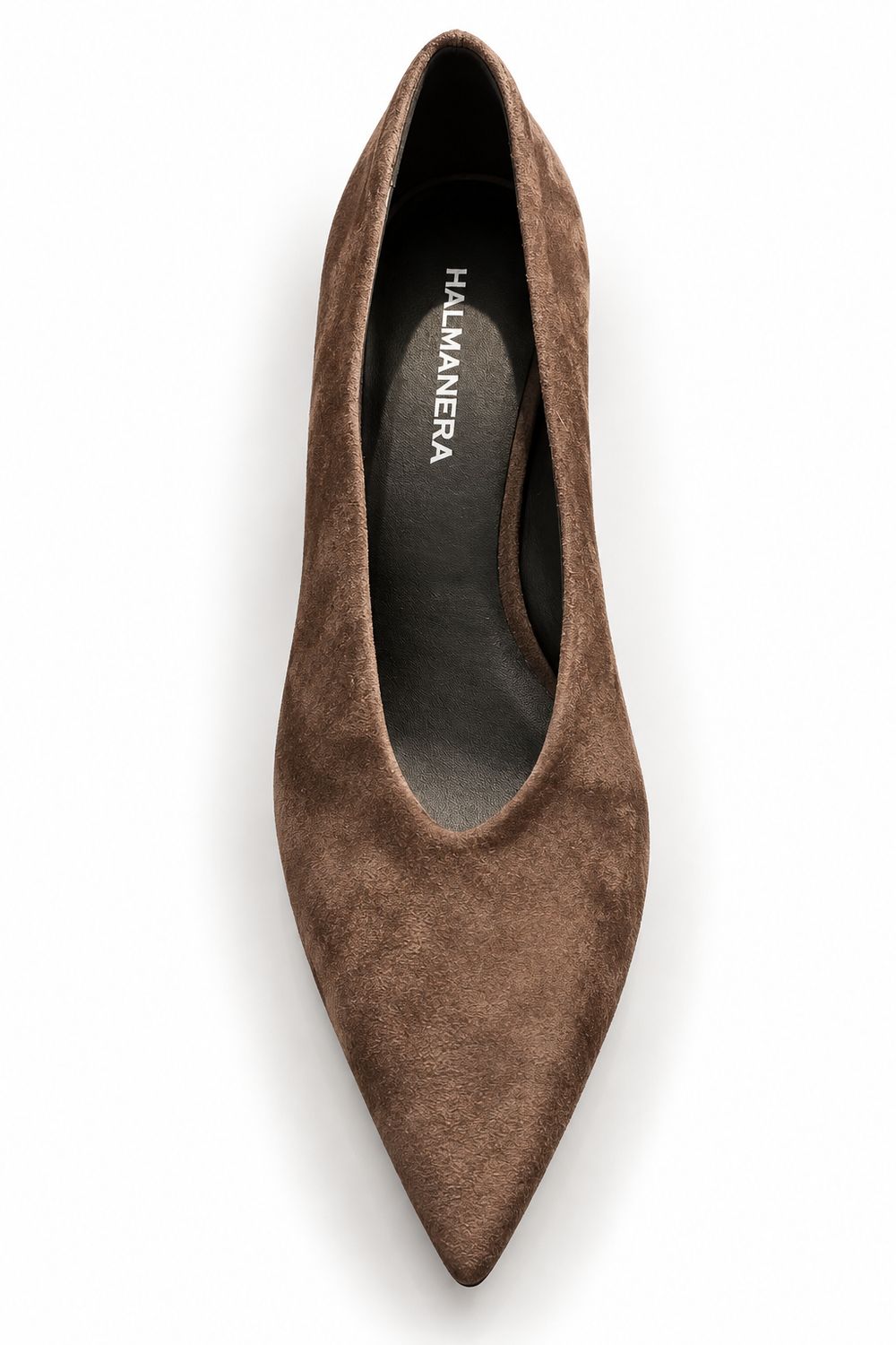 Halmanera Jade Pump in Brown Suede