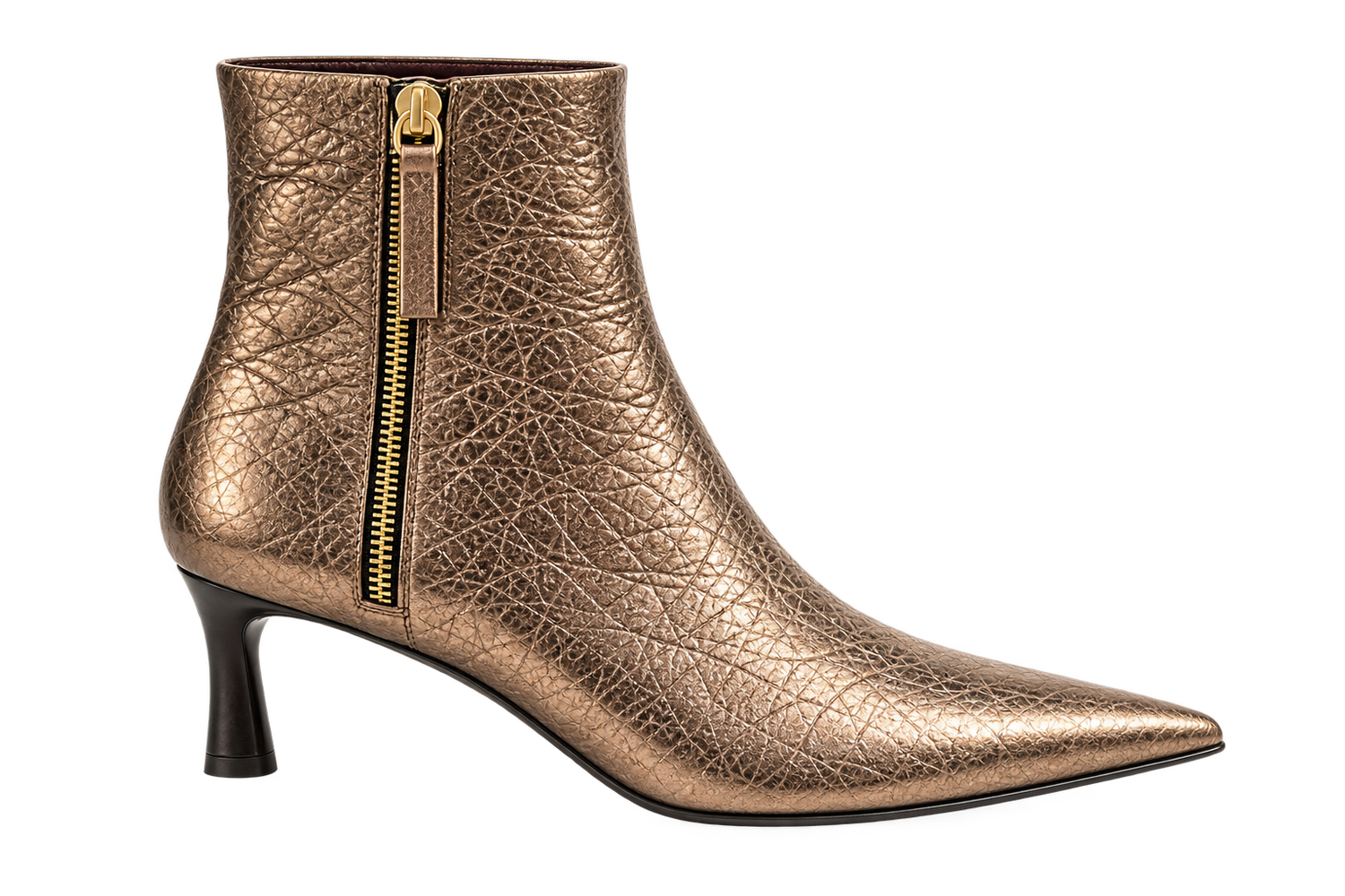 Halmanera Jade Lamina Bootie in Metallic Light Bronze