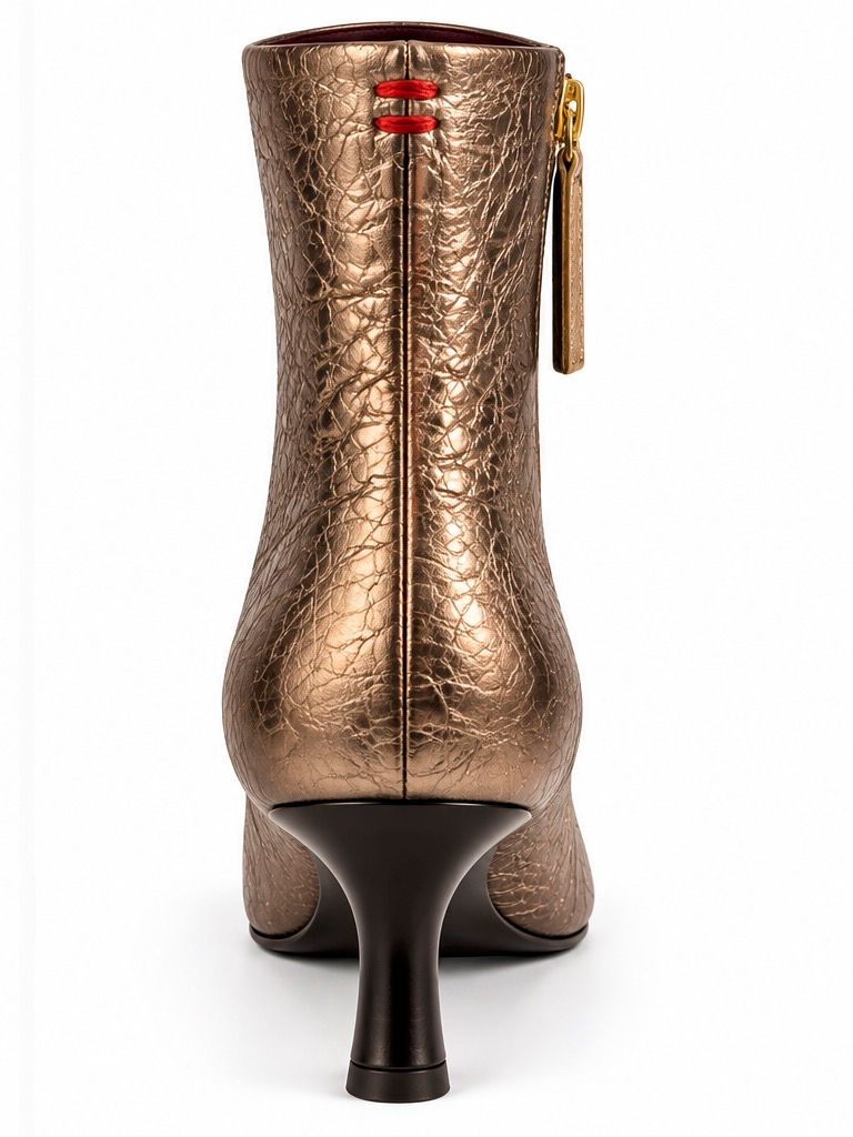 Halmanera Jade Lamina Bootie in Metallic Light Bronze