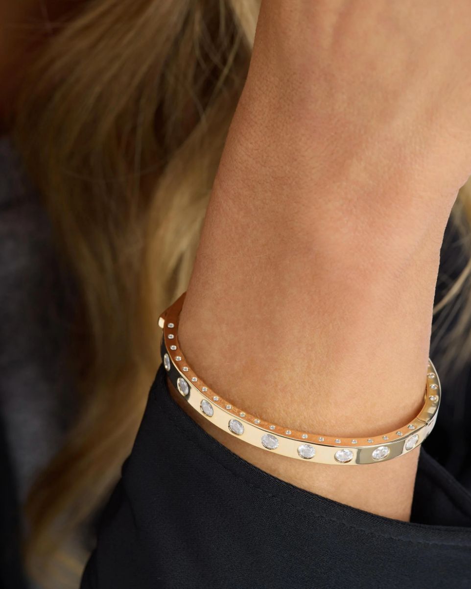 Melinda Maria Ashley Hinge Cuff in Gold