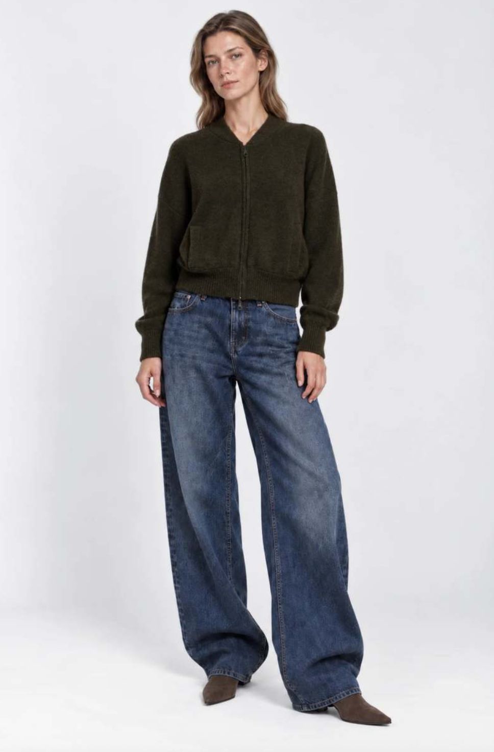 Minnie Rose Cashmere Cropped Bomber