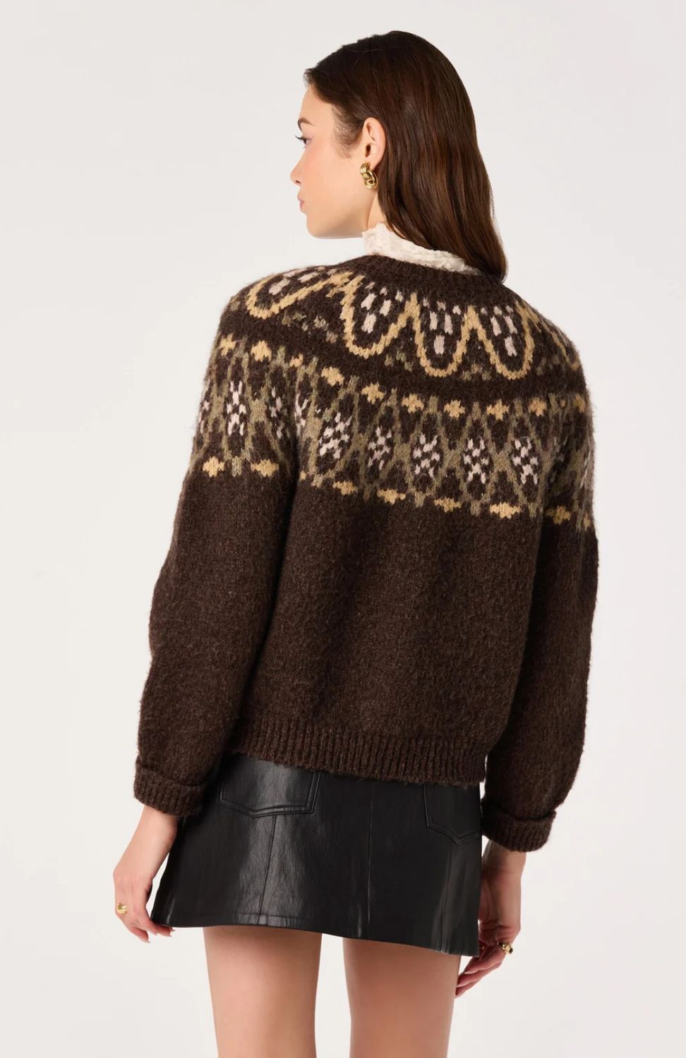 ASTR Irene Fair Isle Oversized Cardigan