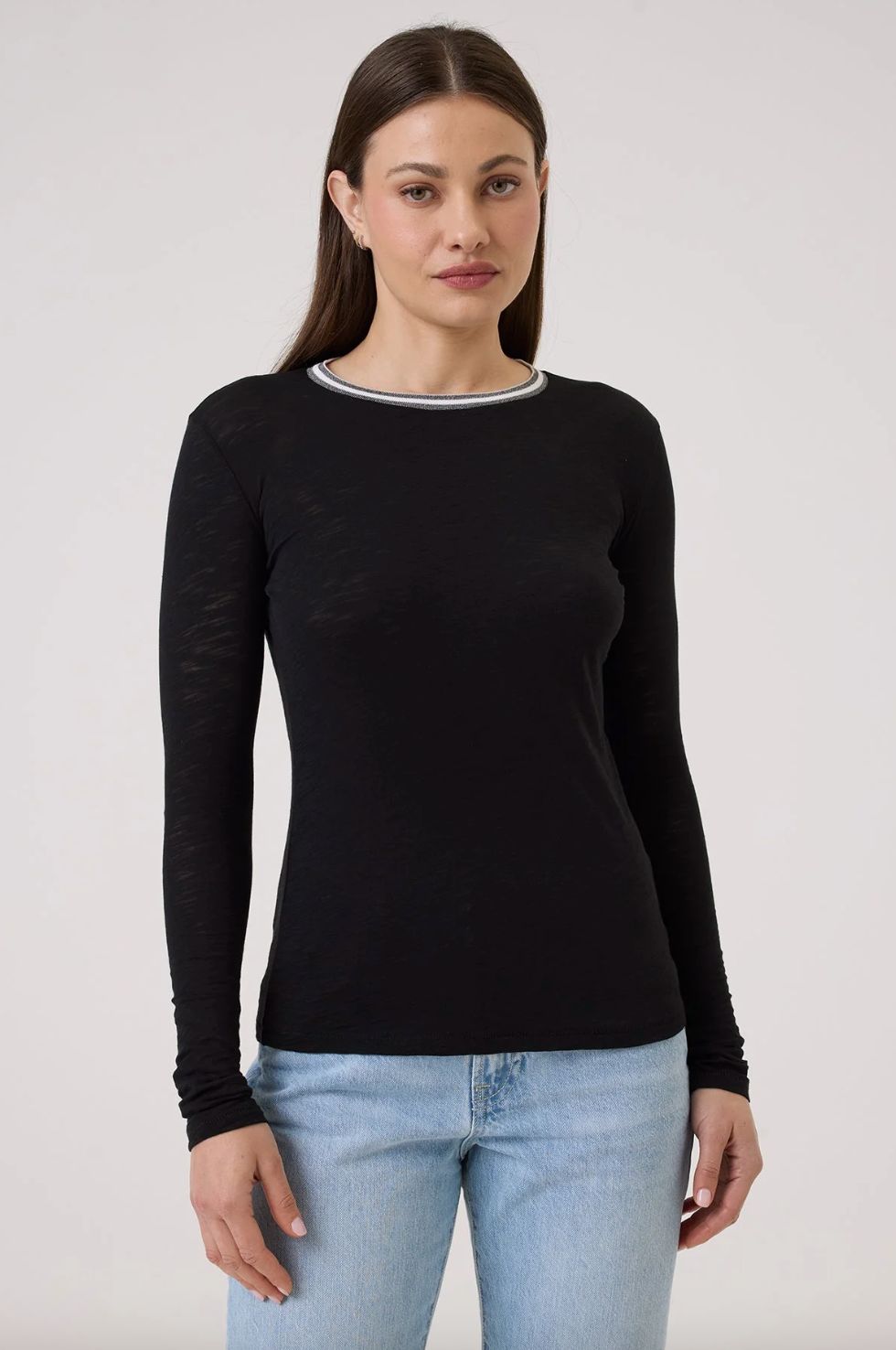 Goldie Midnight Shimmer Tipped Ringer Top