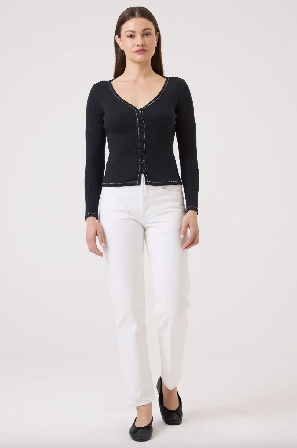 Goldie Metallic Rib Cardigan