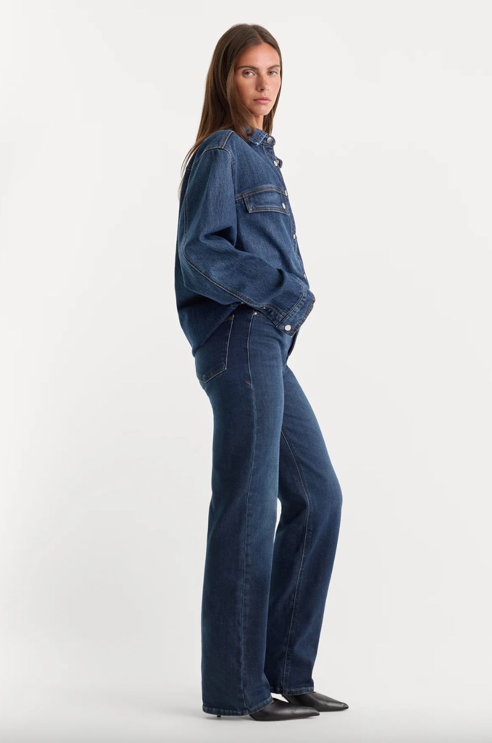 Good American Soft Tech Good True Straight Jeans