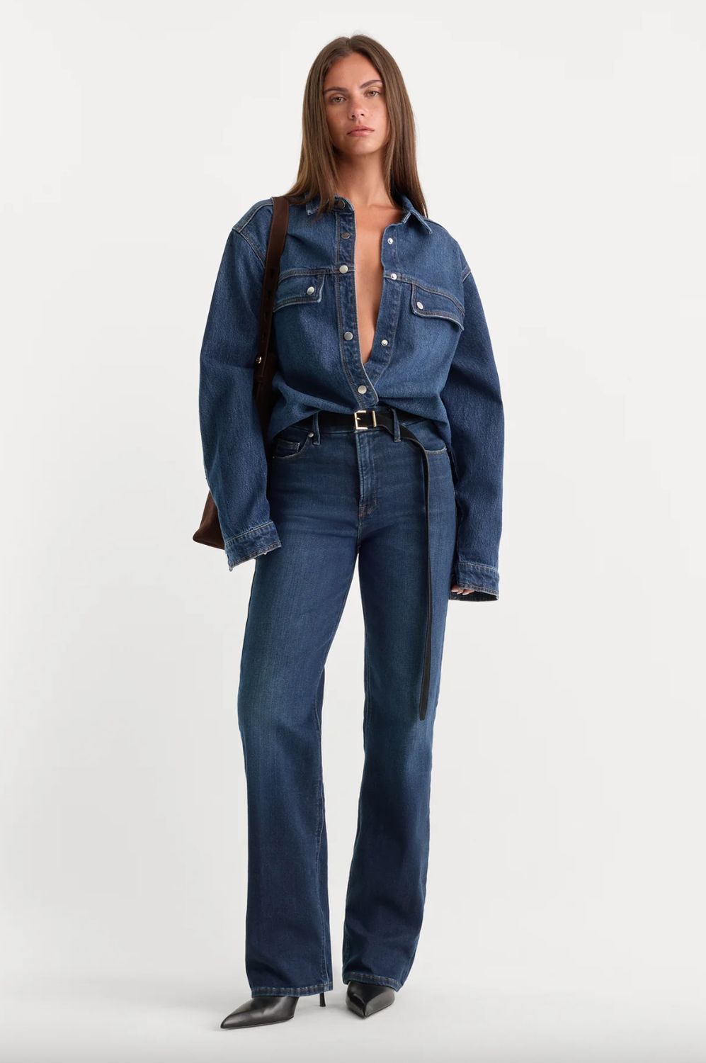 Good American Soft Tech Good True Straight Jeans
