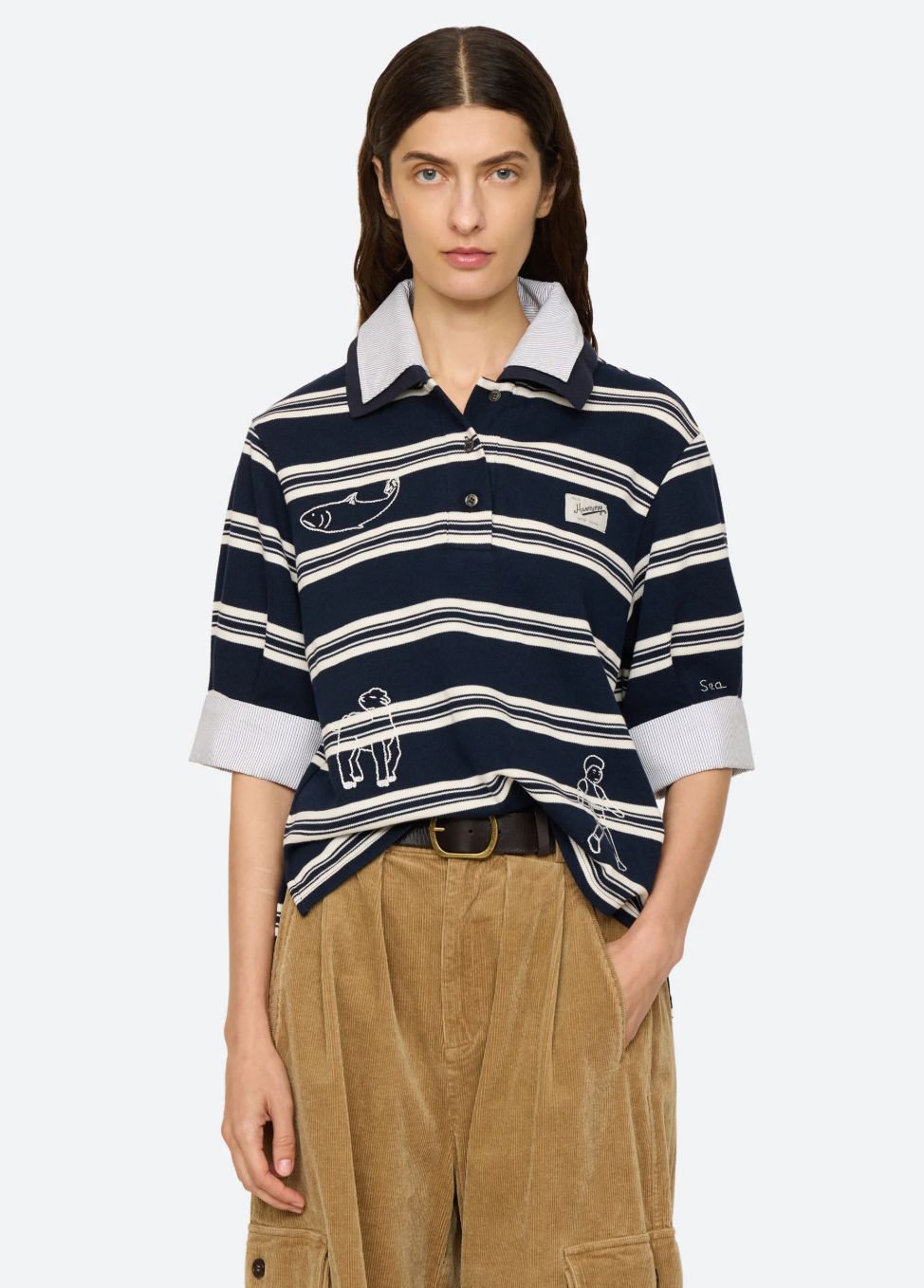 Sea-NY Mina Novelty Double Layer Polo