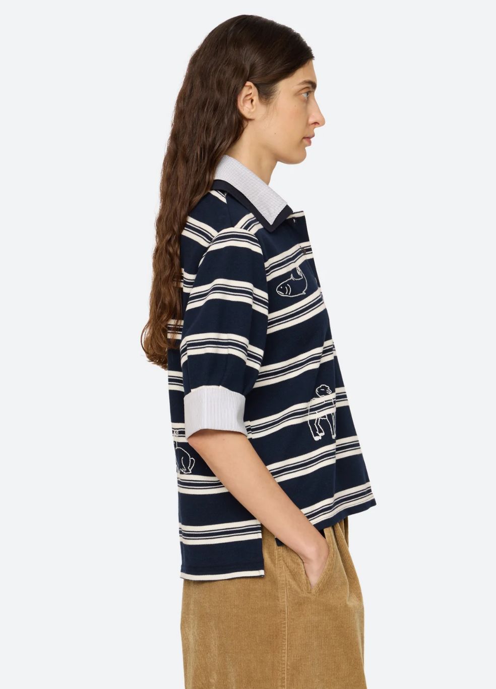 Sea-NY Mina Novelty Double Layer Polo