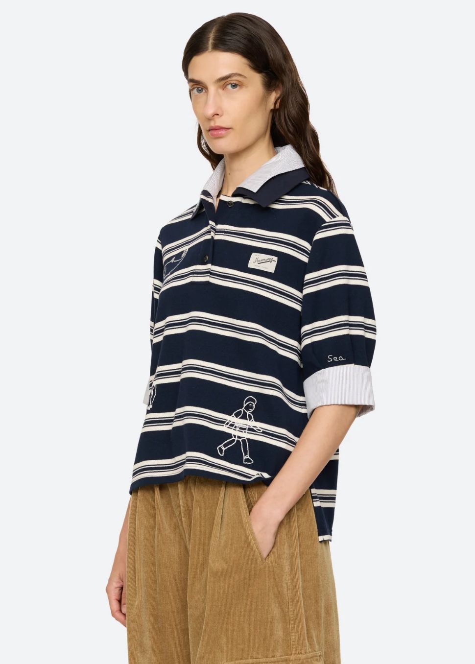 Sea-NY Mina Novelty Double Layer Polo