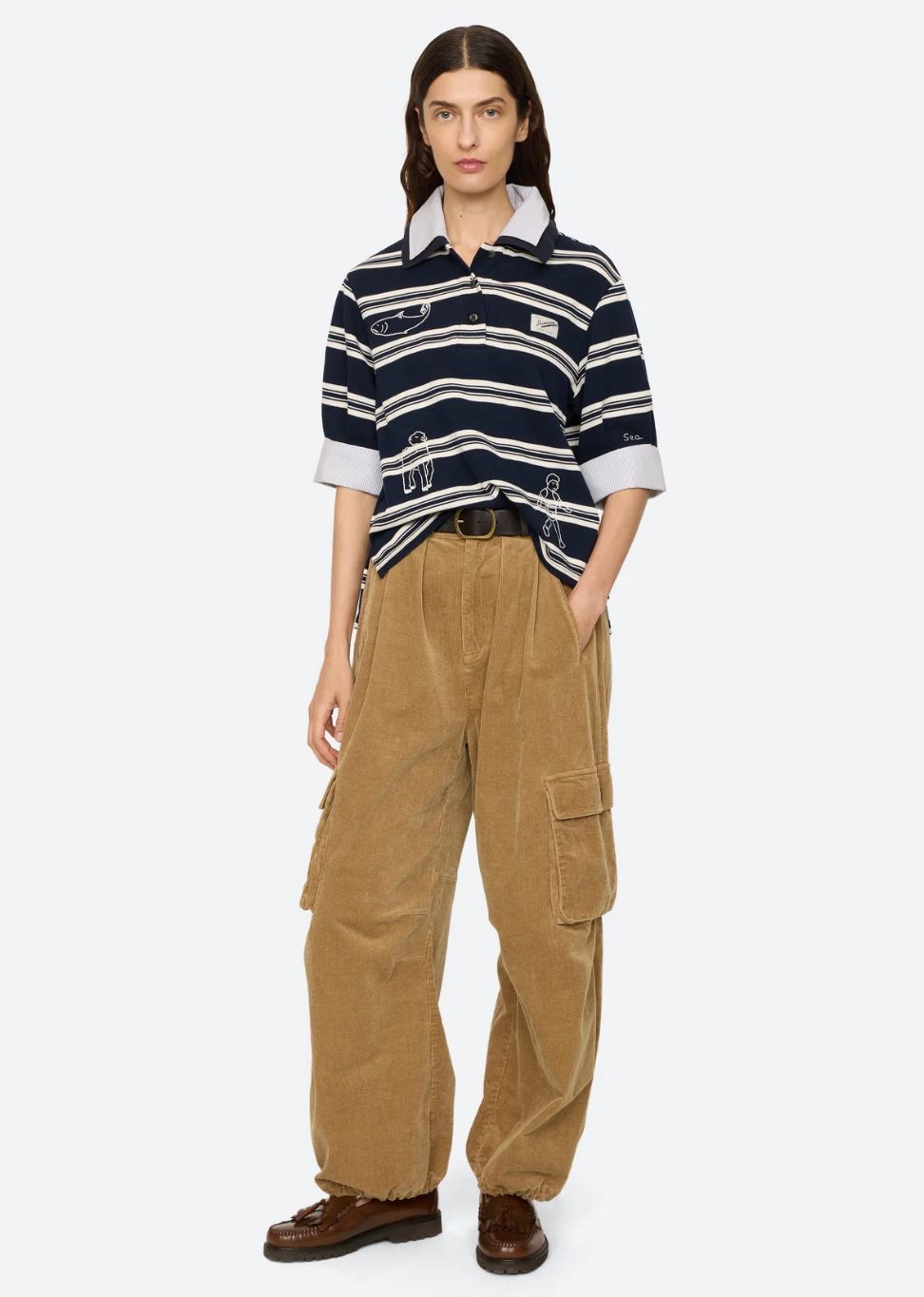 Sea-NY Mina Novelty Double Layer Polo