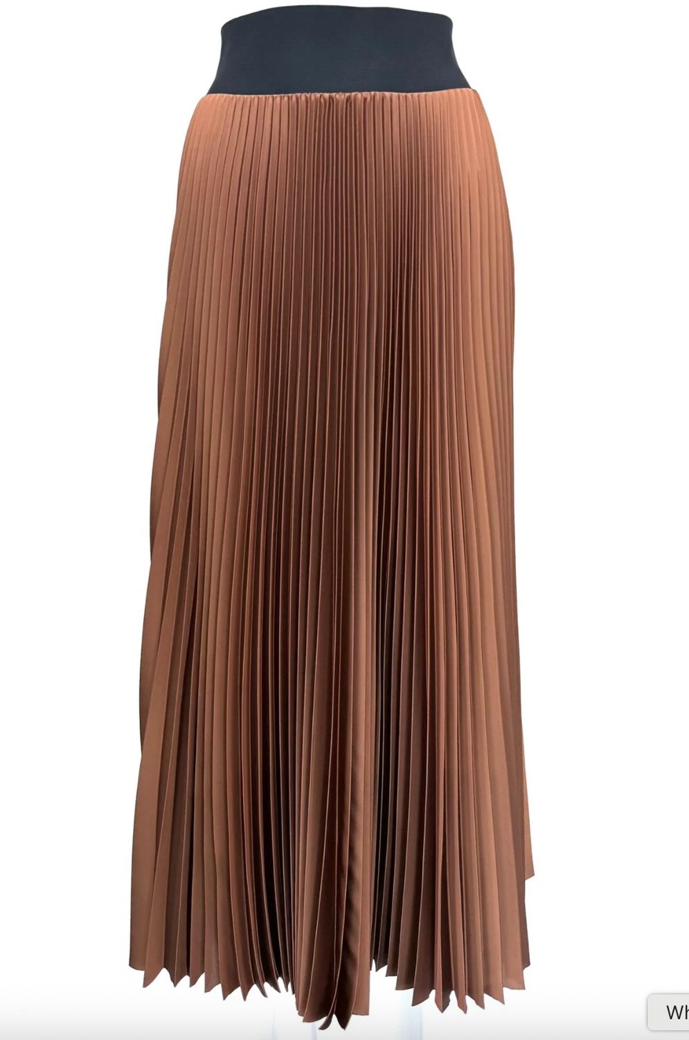 Loyd Ford Satin Hazel Brown Pleated Skirt