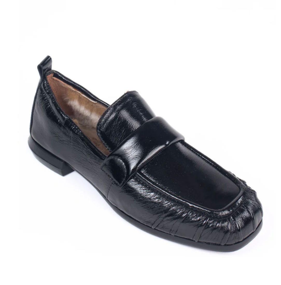 Homers Super Luxe Patent Fur Lined Loafer