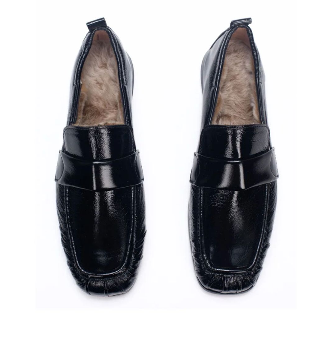 Homers Super Luxe Patent Fur Lined Loafer