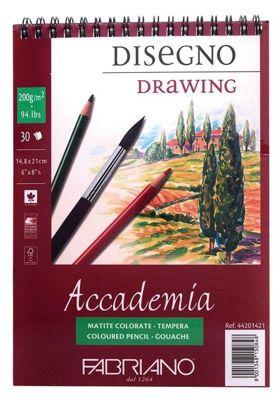 Block Fabriano Drawing Academia  21x29.7 cm. Con resorte 