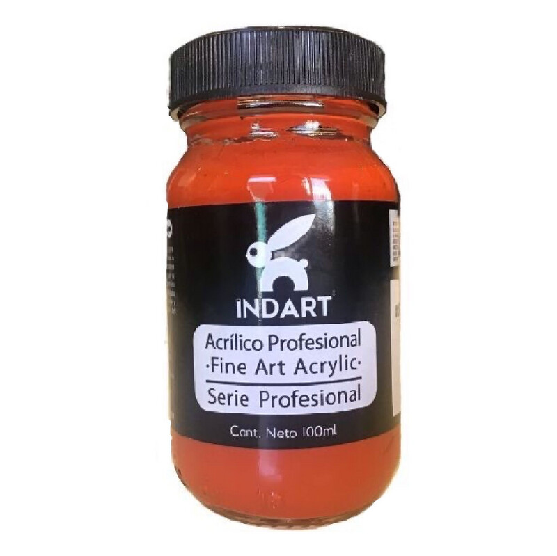 Acrílico Indart 012 Rojo Bermellón Hanza 100 ml.