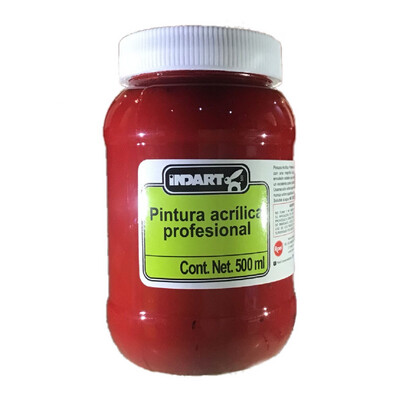 Acrílico Indart 500 ml. Rojo Cadmio Permanente
