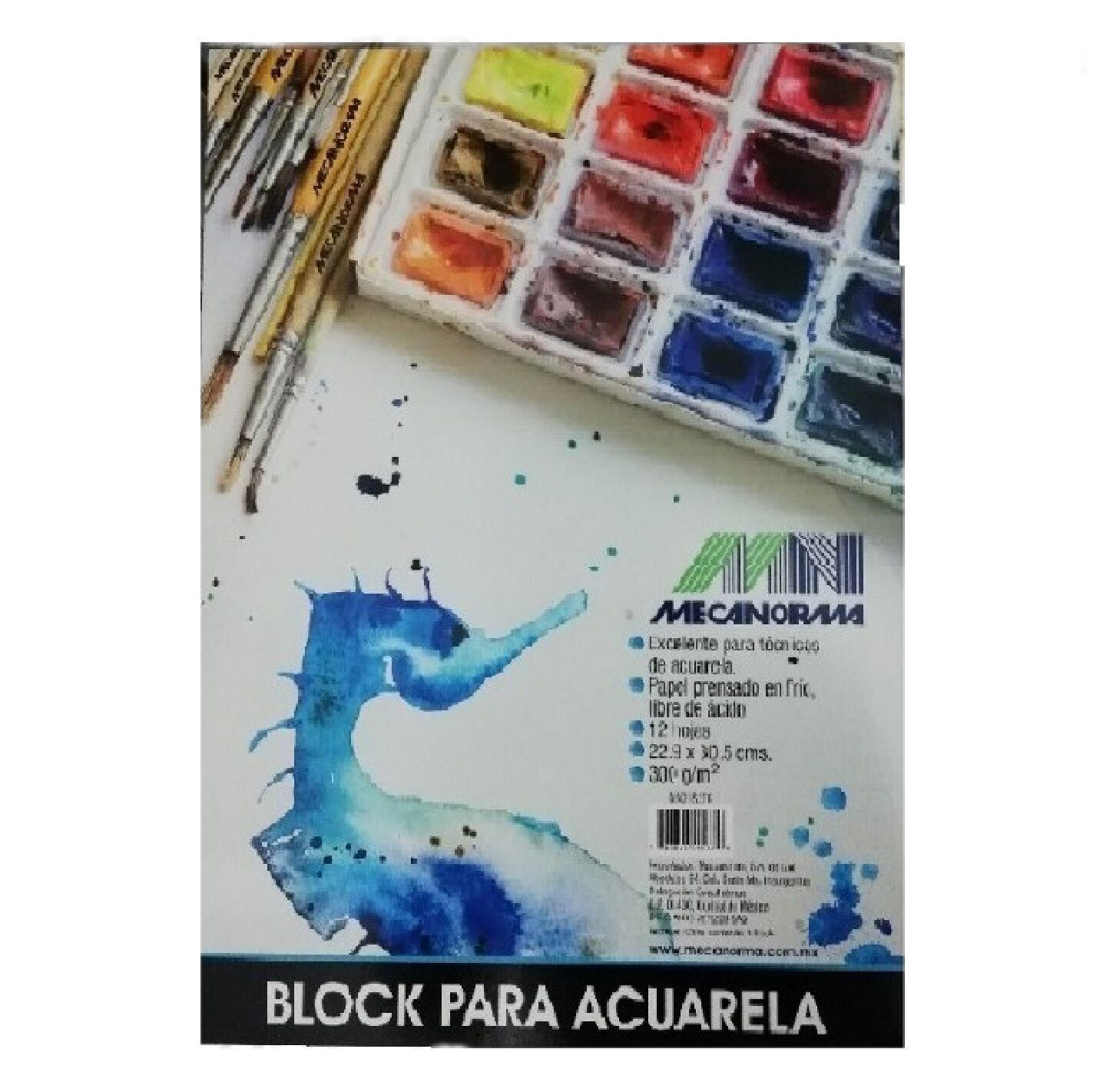 Block Para Acuarela Mecanorma 15.24 X 20.32 de 300 gm.