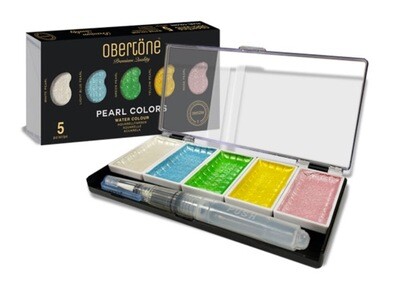 Acuarelas Obertone 5 pastillas iridiscente Pearl