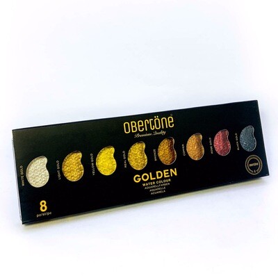 Acuarelas Obertone 8 pastillas iridiscentes Golden