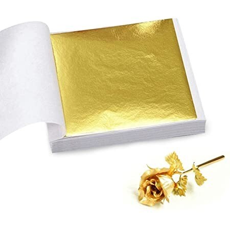 Hoja de oro falsa B01 de 9x8 cm oro oscuro hojas separadas