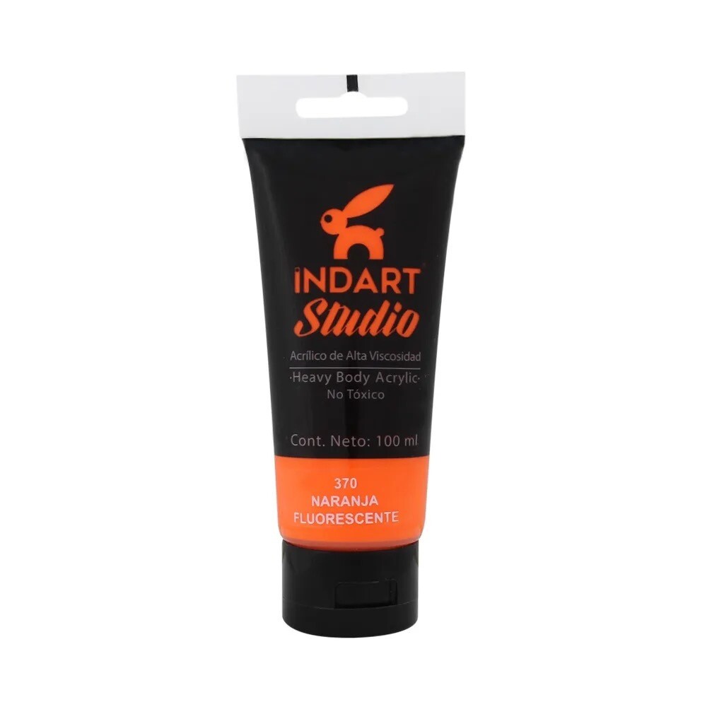 Acrílica Indart Studio 100 ml Naranja Fluorescente 370