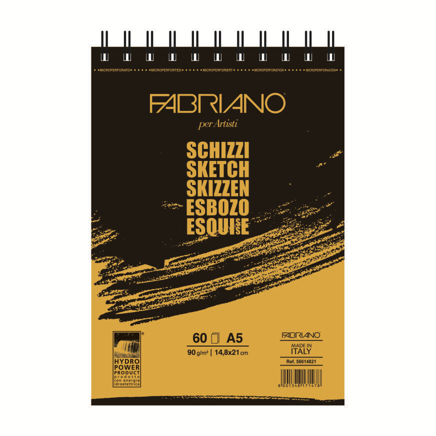 Block Fabriano schizzi 60 hojas 14.8x21 cm con resorte