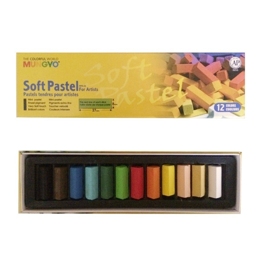 Pasteles Mungyo 12 Colores Medias Barras 