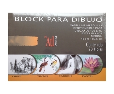 Block Para Dibujo Mediano Atl 33.5 X 48 cm.  20 Hojas