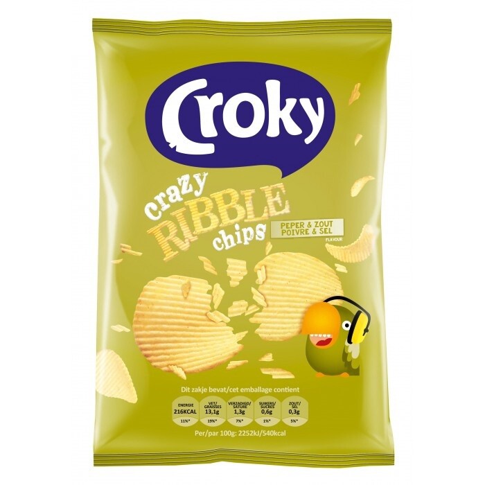 Chips Croky Ribble Peper & Zout 40 Gr.