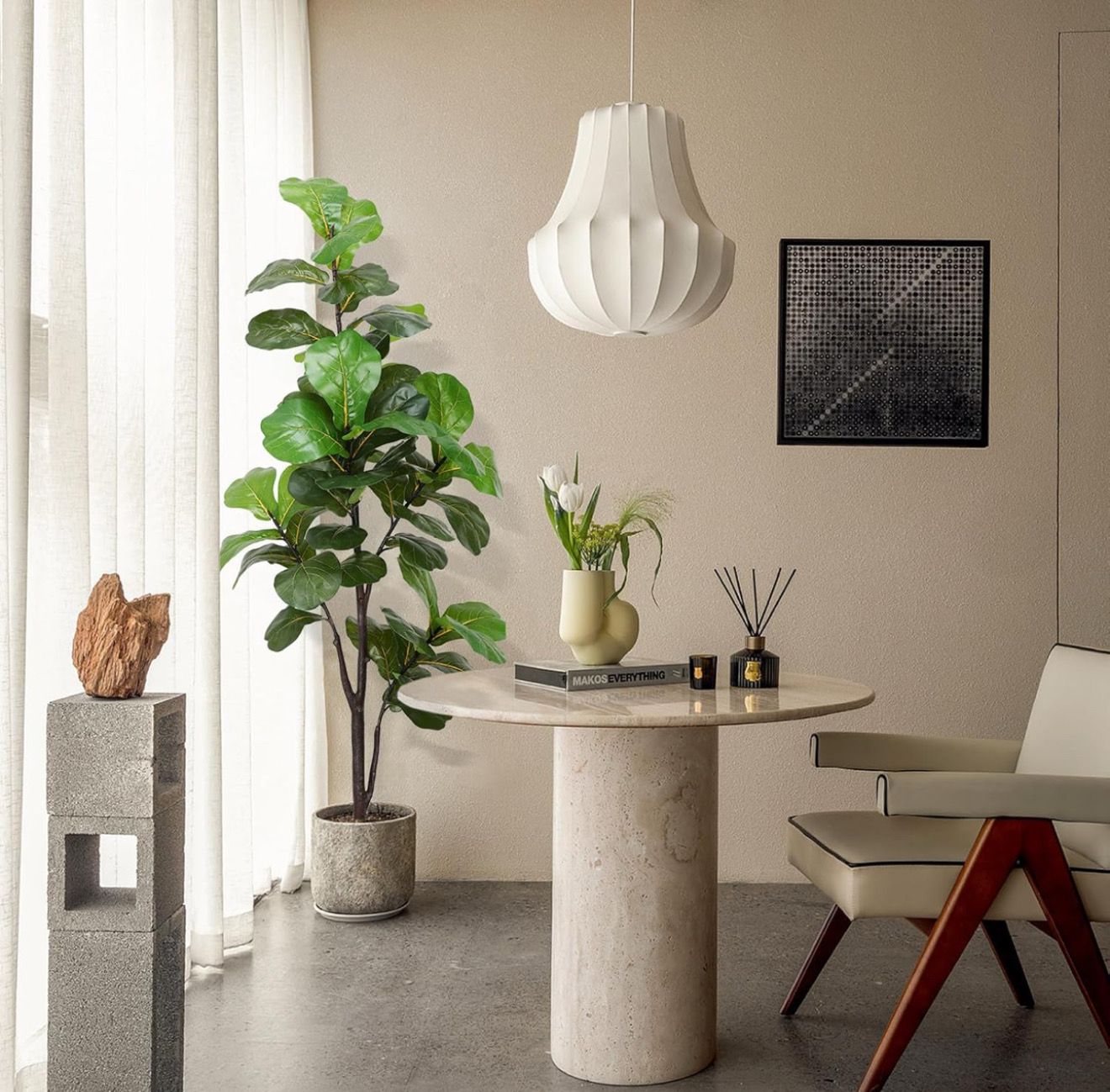 Higuera de hoja de violín artificial, planta grande de imitación, árboles de seda de ficus, 6 pies o 1.80 mts