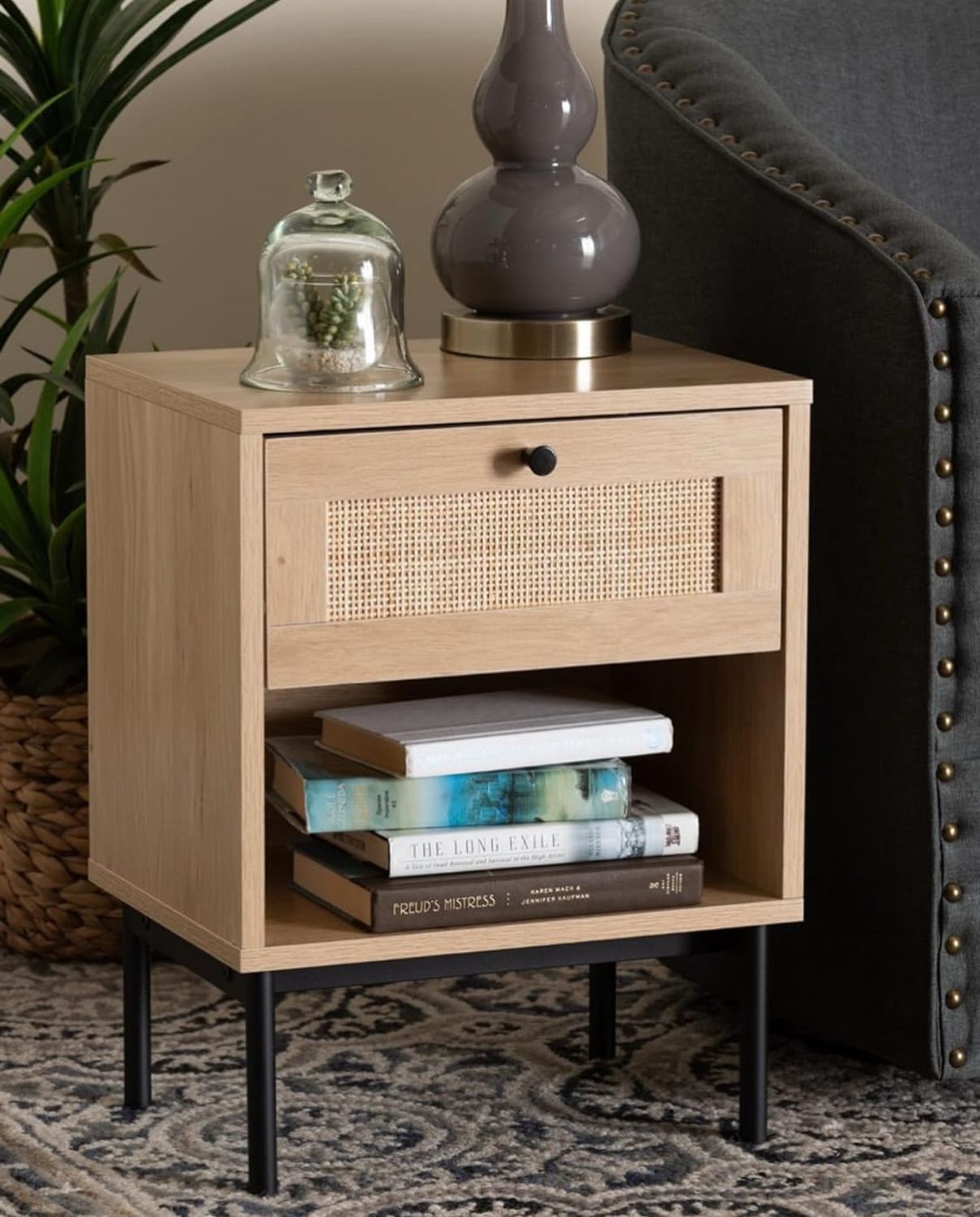 Ref.  000280  Baxton Studio Sherwin Storage &amp; Organization, One Size, Light Brown/Black  Dimensiones Ancho 39.8cms Alto 52cms Profundidad 29.4cms