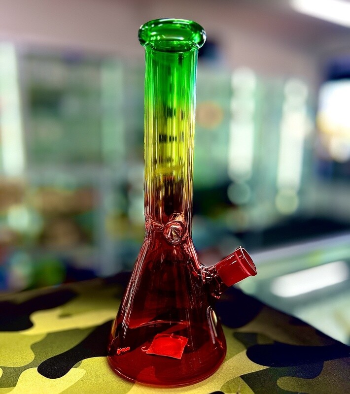 Rasta Glass Water Pipe Beaker