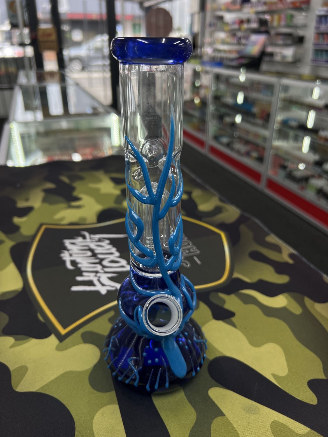 Hand drawing glass WP, Colour: BLUE