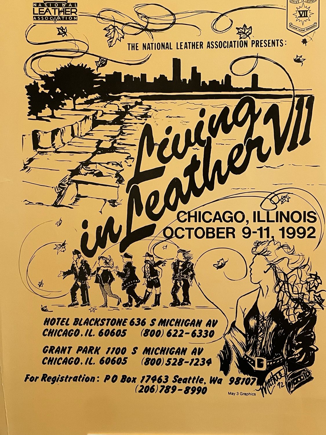 1992 Living In leather vii chicago poster 12”x18”
