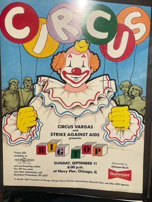 Circus Vargas Strive Against AIDS Poster 18”x24” 1980s