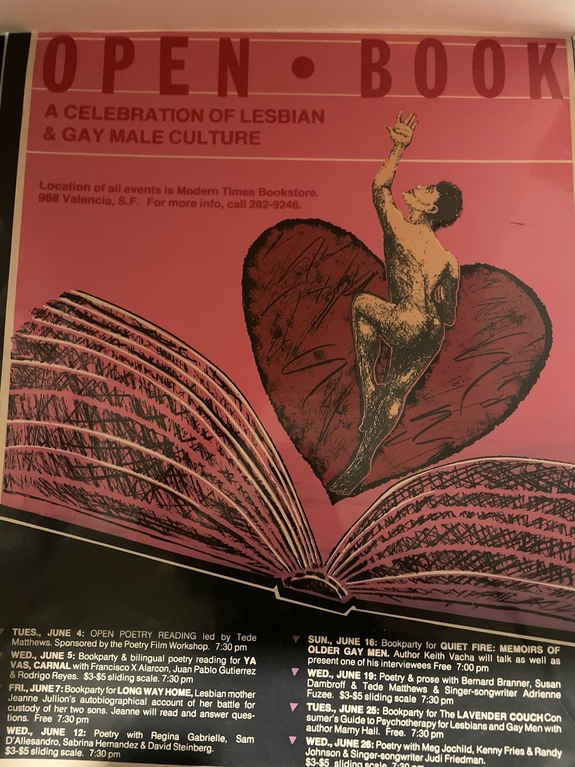 Open Book Event Poster Calendar San Francisco 18x24