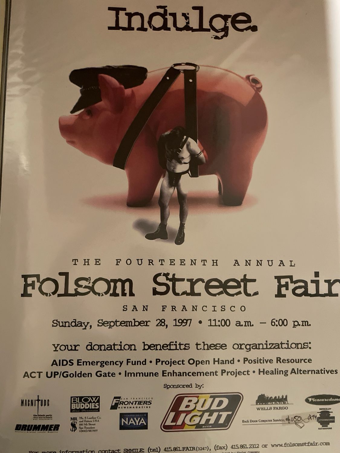 1997 Indulge Party Folsom Street Fair Poster 18x24